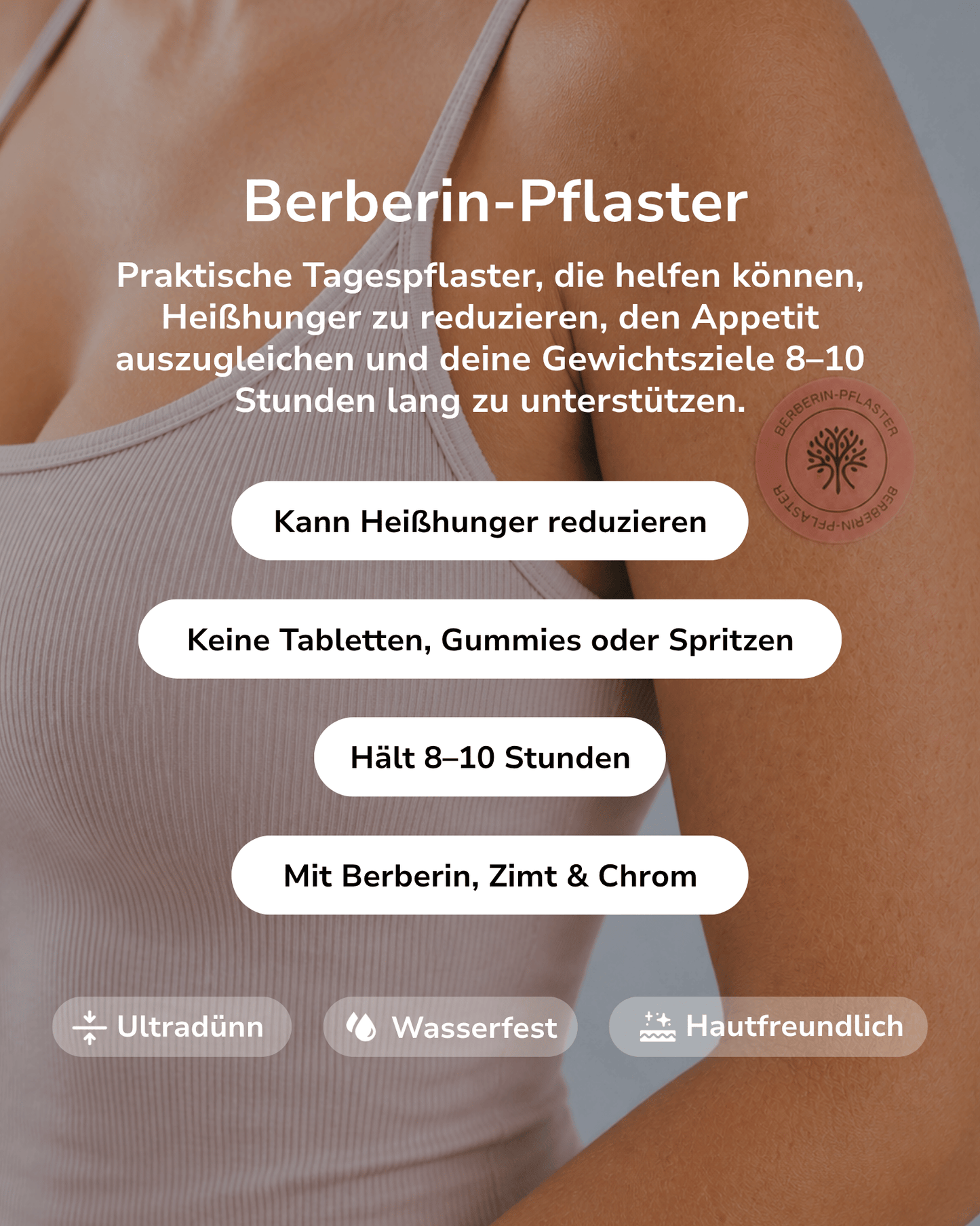 What the Berberin patch helps with, worn on the upper arm.