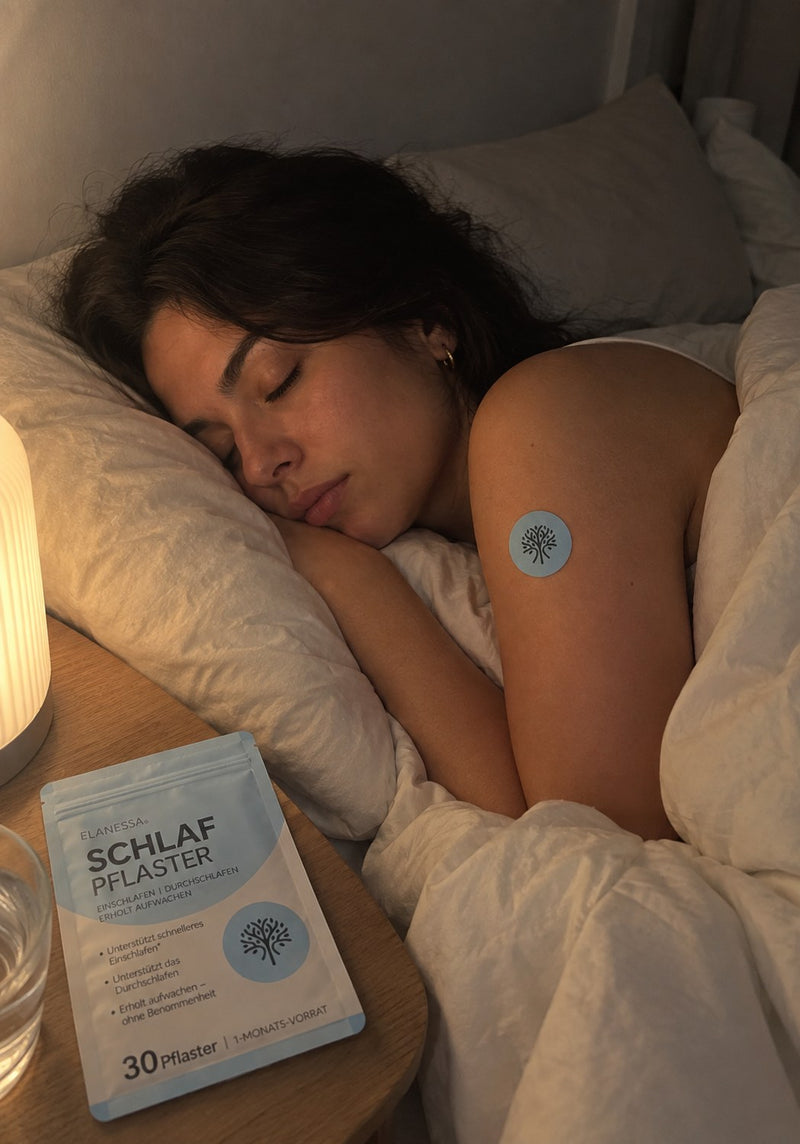 A customer asleep wearing a Sleep patch.